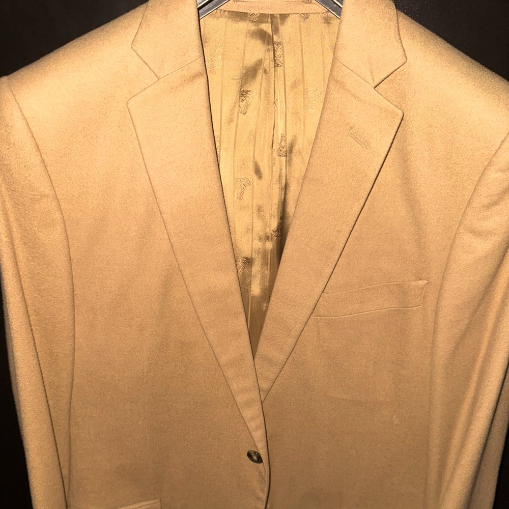 Versace Tan Sport Coat Classic Elegance